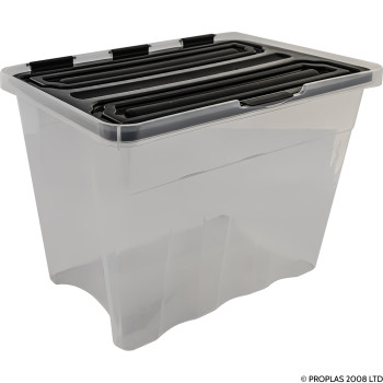 30L Clear Flip Lid Box