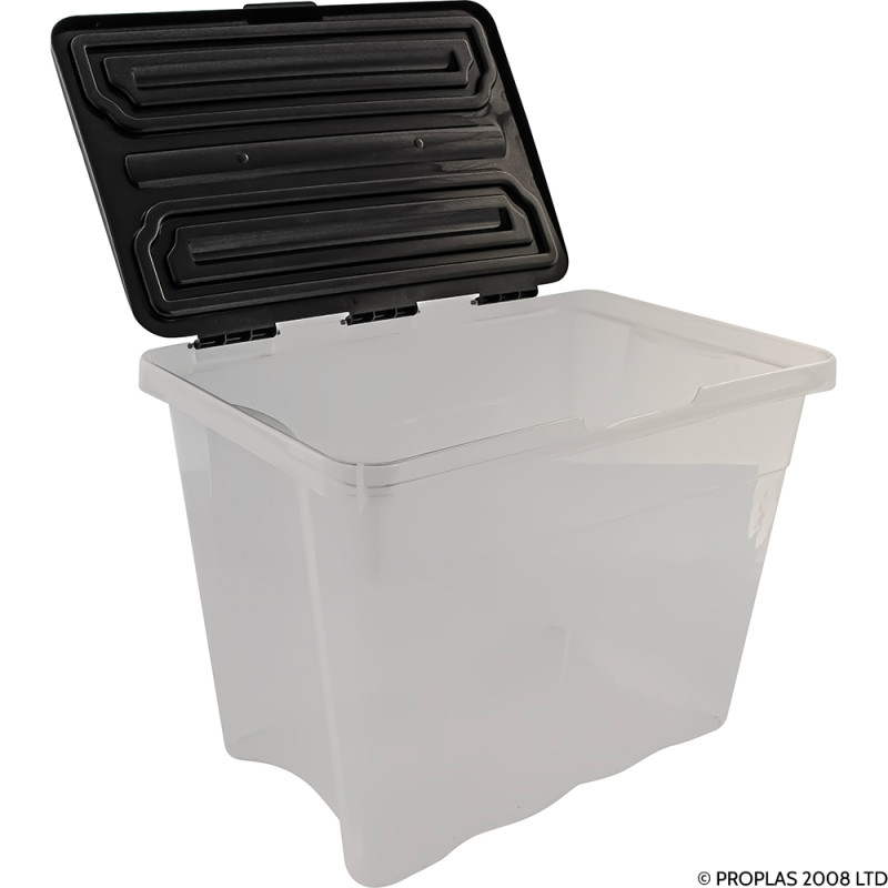 30L Clear Flip Lid Box