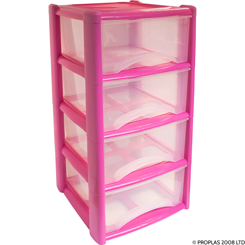 4 Drawer Tower Pink