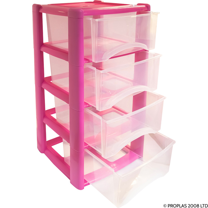 4 Drawer Tower Pink
