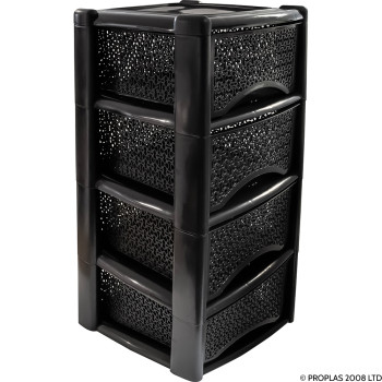 Patterned 4 Drawer Tower