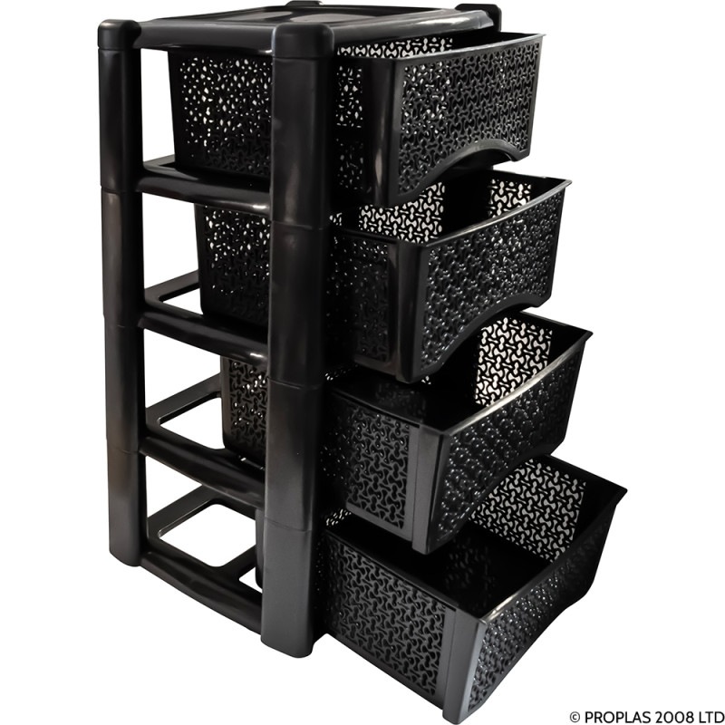 Patterned 4 Drawer Tower